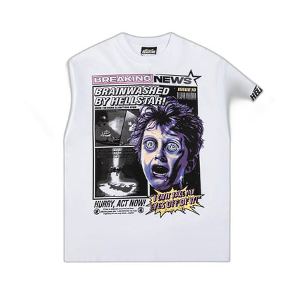 Hellstar Breaking News T-Shirt 'White