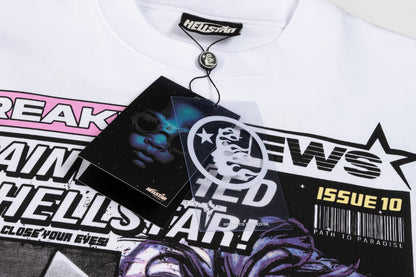 Hellstar Breaking News T-Shirt 'White