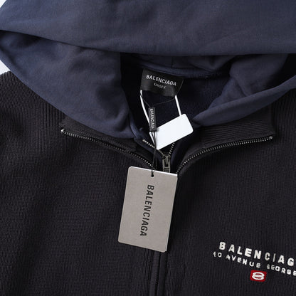 BALENCIAGA Men's Hybrid Zip-Up Cardigan "Black"