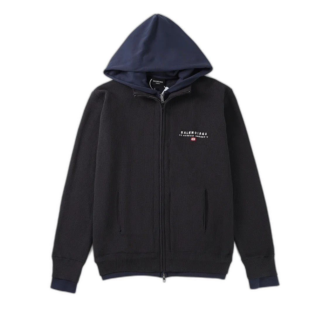 BALENCIAGA Men's Hybrid Zip-Up Cardigan "Black"
