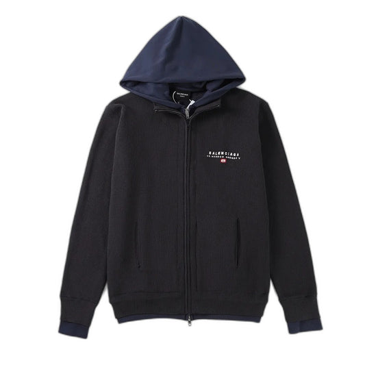 BALENCIAGA Men's Hybrid Zip-Up Cardigan "Black"