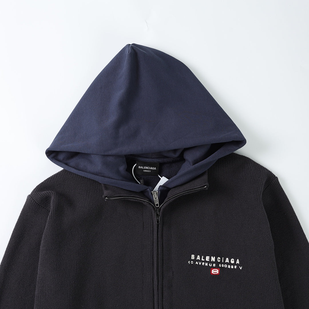 BALENCIAGA Men's Hybrid Zip-Up Cardigan "Black"