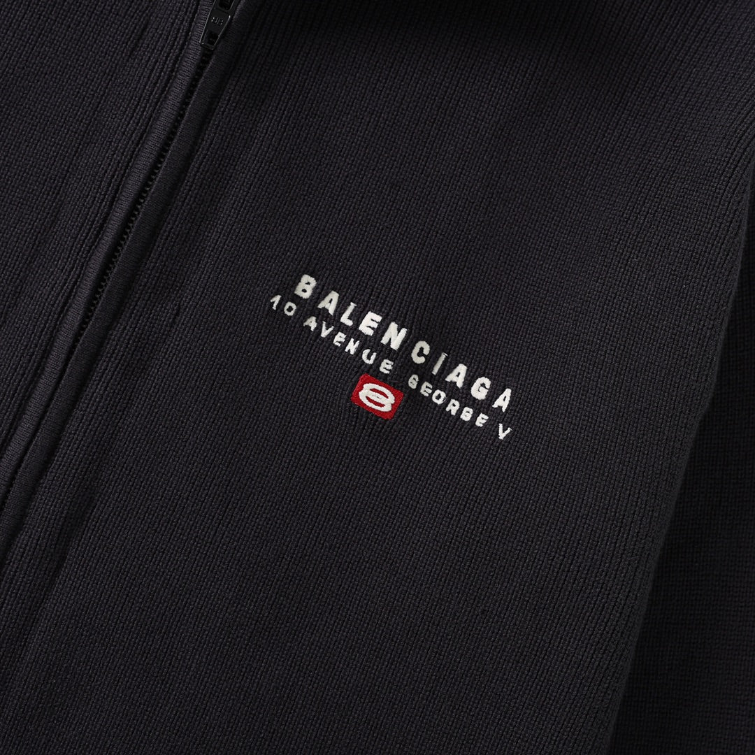 BALENCIAGA Men's Hybrid Zip-Up Cardigan "Black"