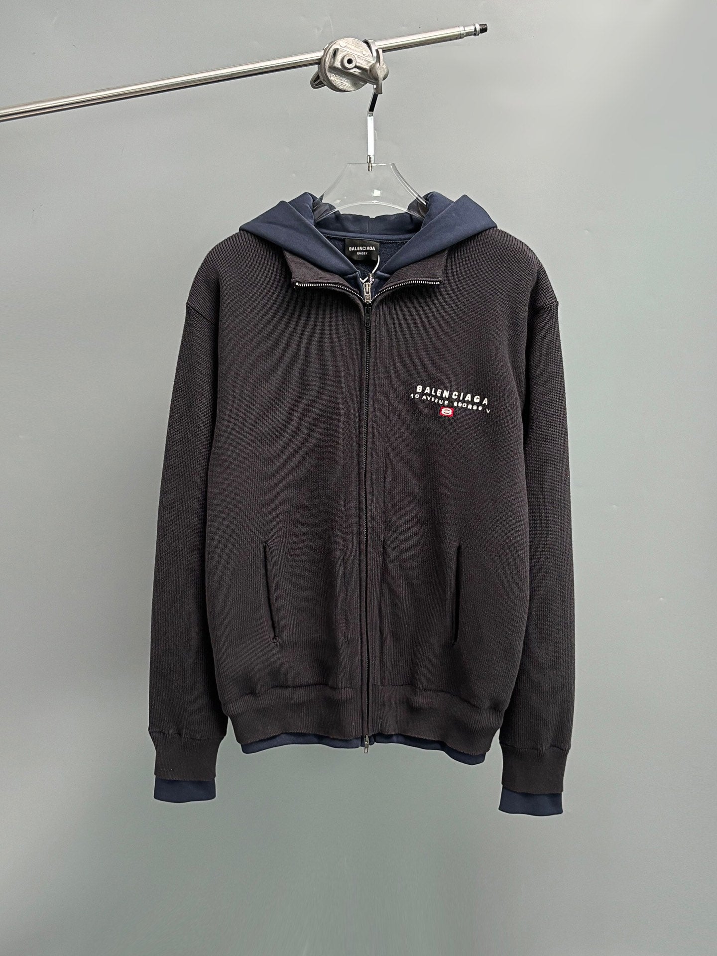 BALENCIAGA Men's Hybrid Zip-Up Cardigan "Black"