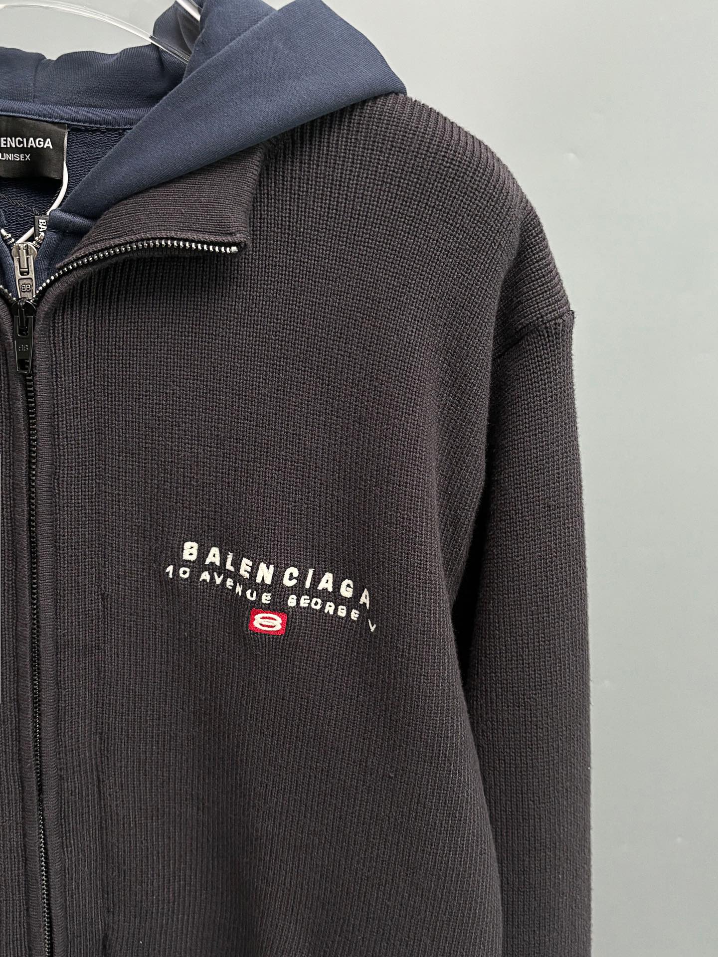 BALENCIAGA Men's Hybrid Zip-Up Cardigan "Black"