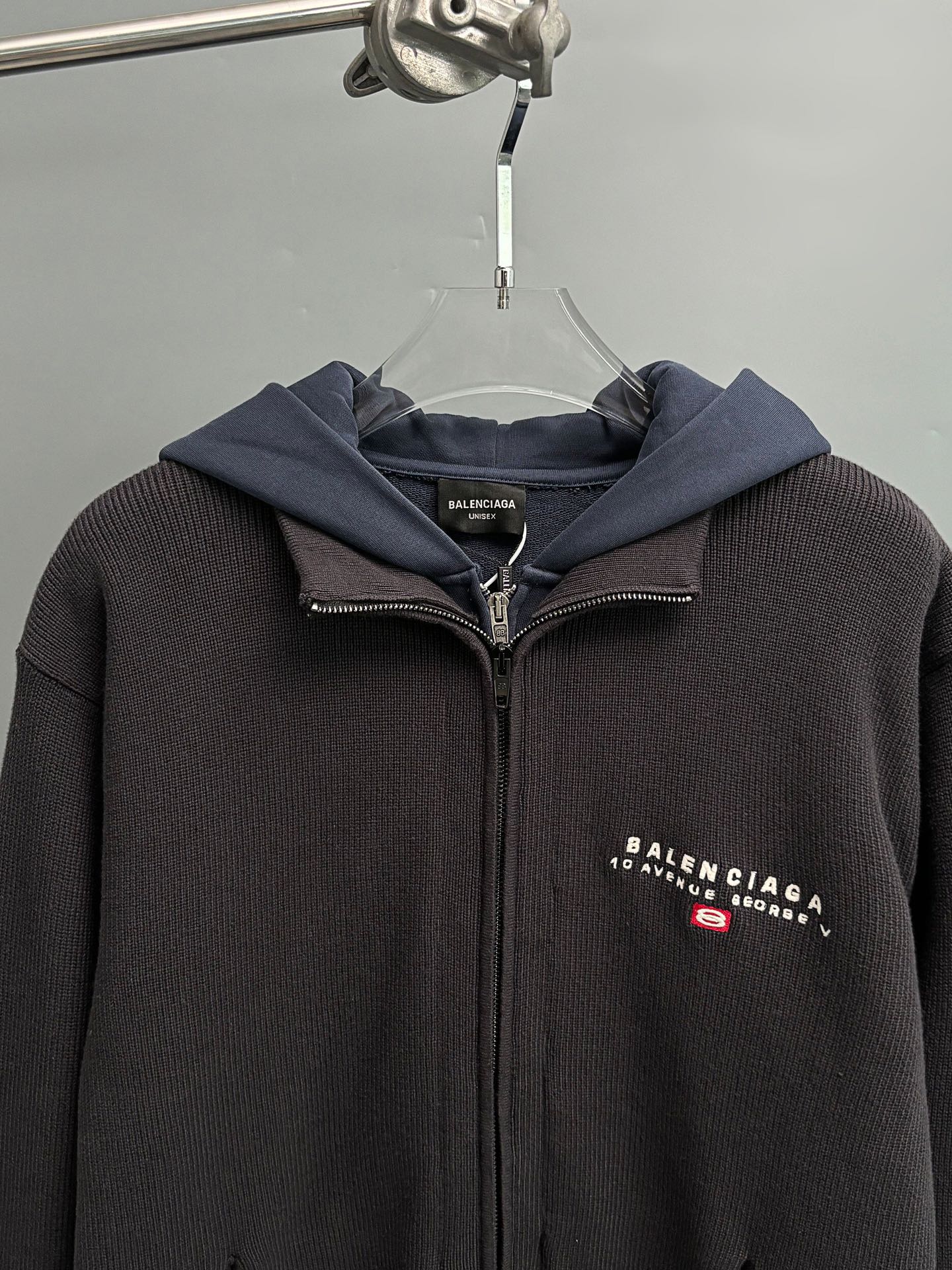 BALENCIAGA Men's Hybrid Zip-Up Cardigan "Black"