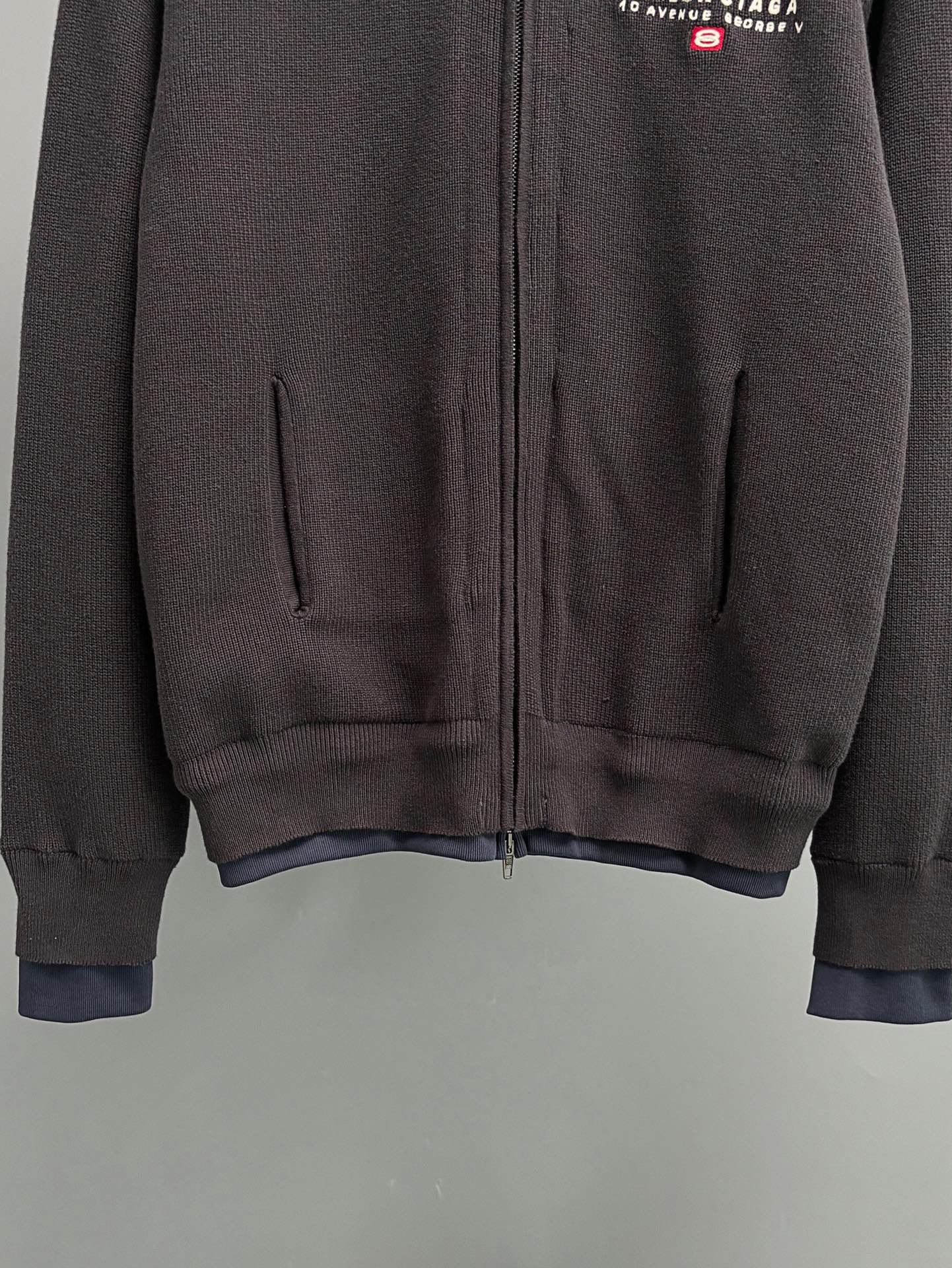BALENCIAGA Men's Hybrid Zip-Up Cardigan "Black"
