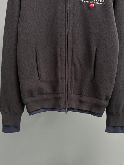 BALENCIAGA Men's Hybrid Zip-Up Cardigan "Black"