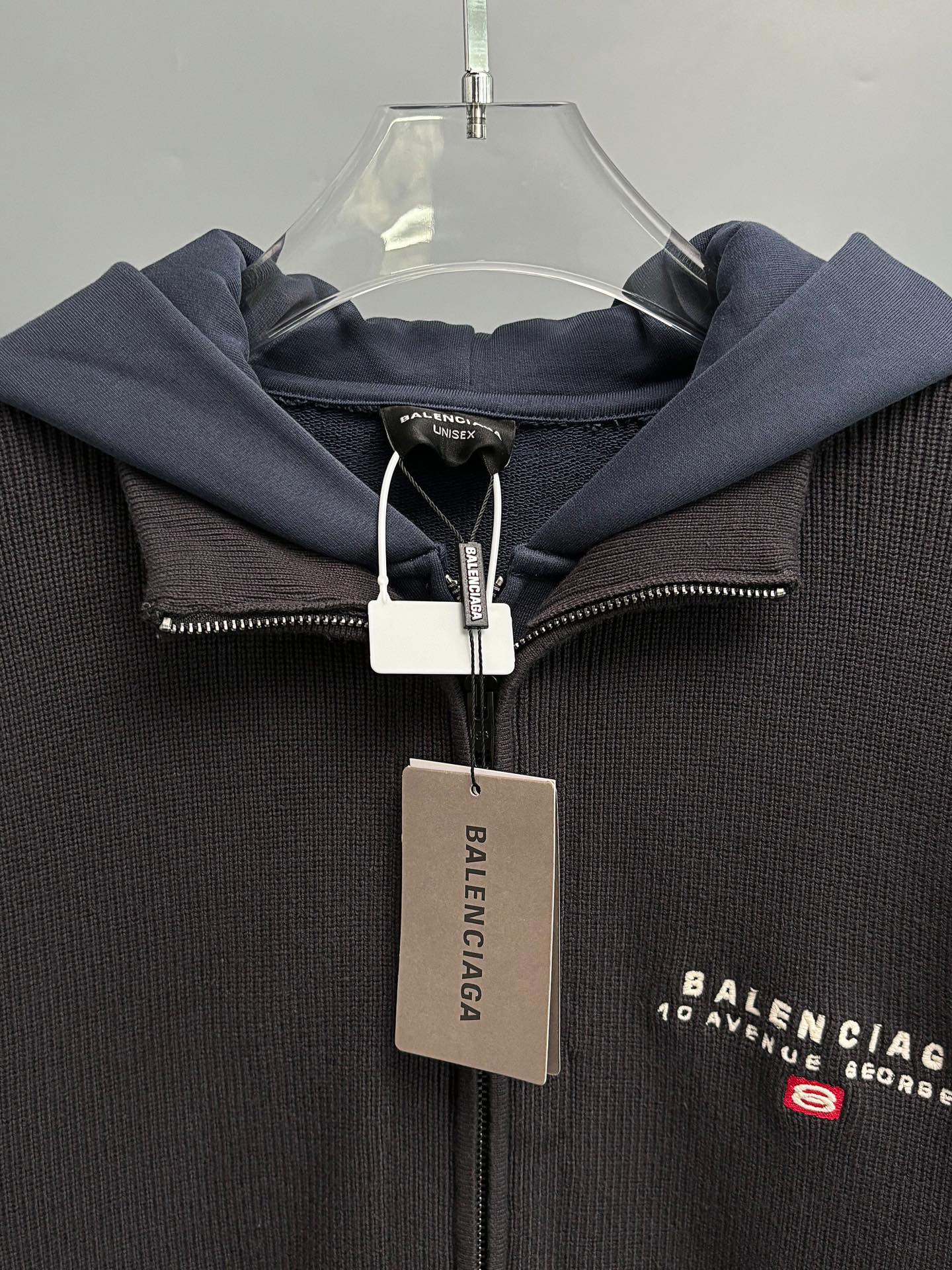 BALENCIAGA Men's Hybrid Zip-Up Cardigan "Black"