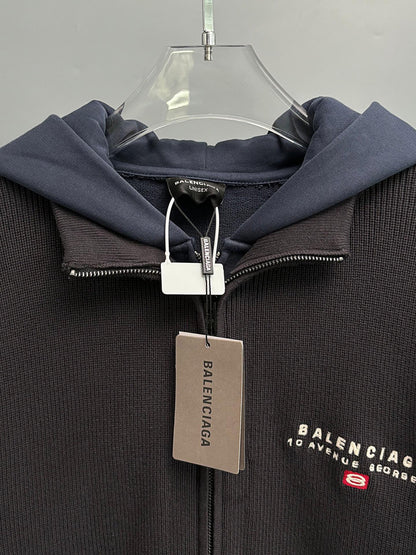BALENCIAGA Men's Hybrid Zip-Up Cardigan "Black"