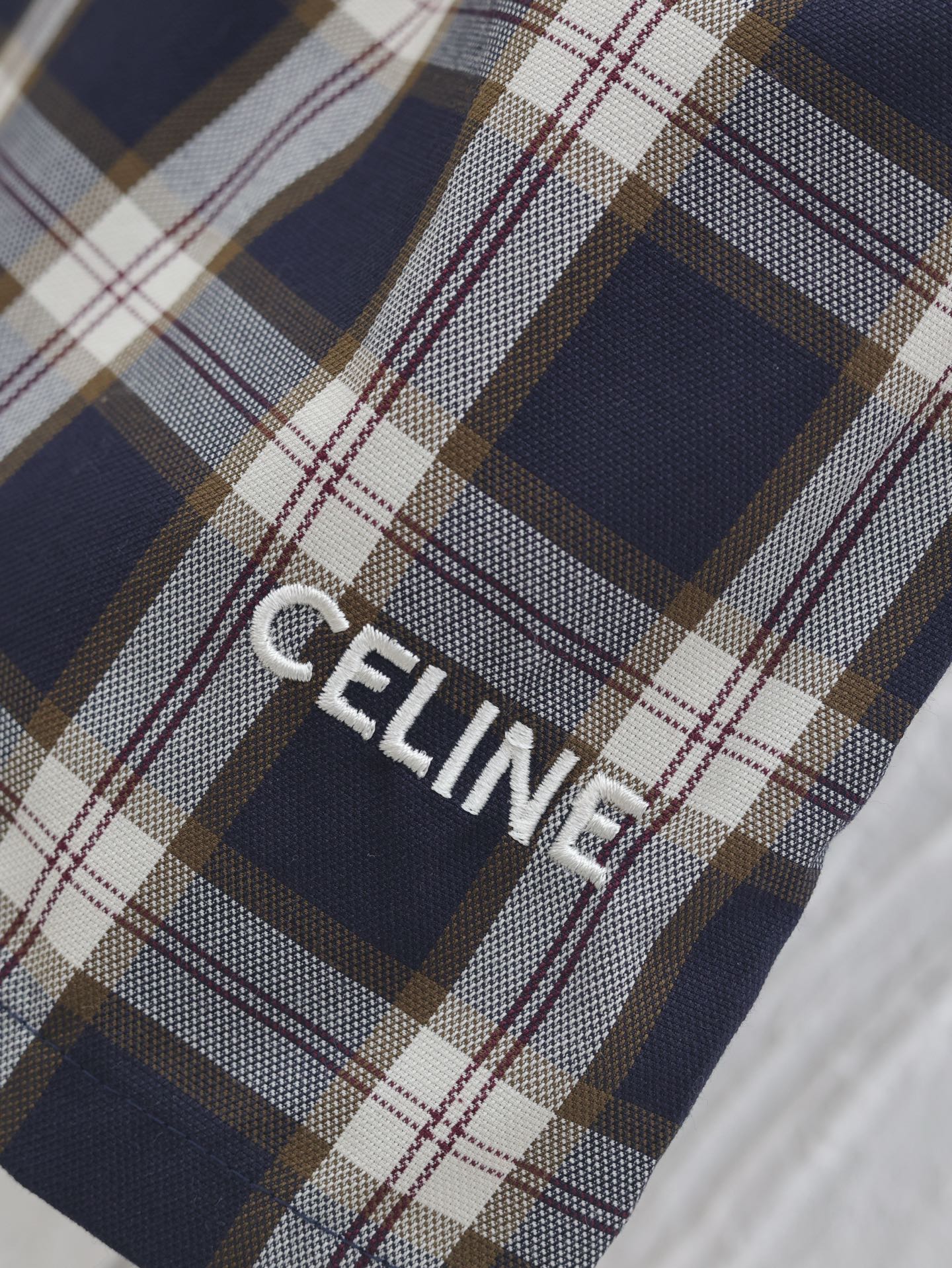 CELINE MINI SHORTS IN CHECKED PANAMA