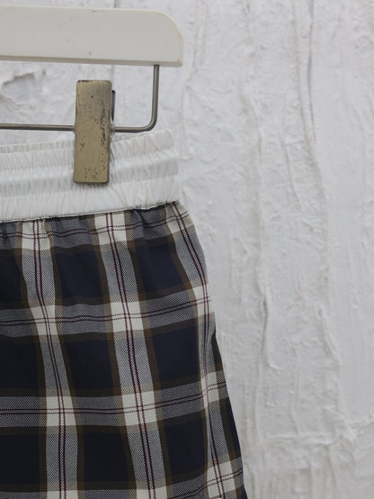 CELINE MINI SHORTS IN CHECKED PANAMA