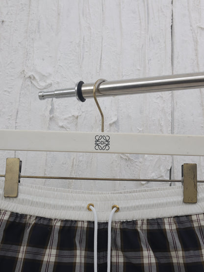 CELINE MINI SHORTS IN CHECKED PANAMA