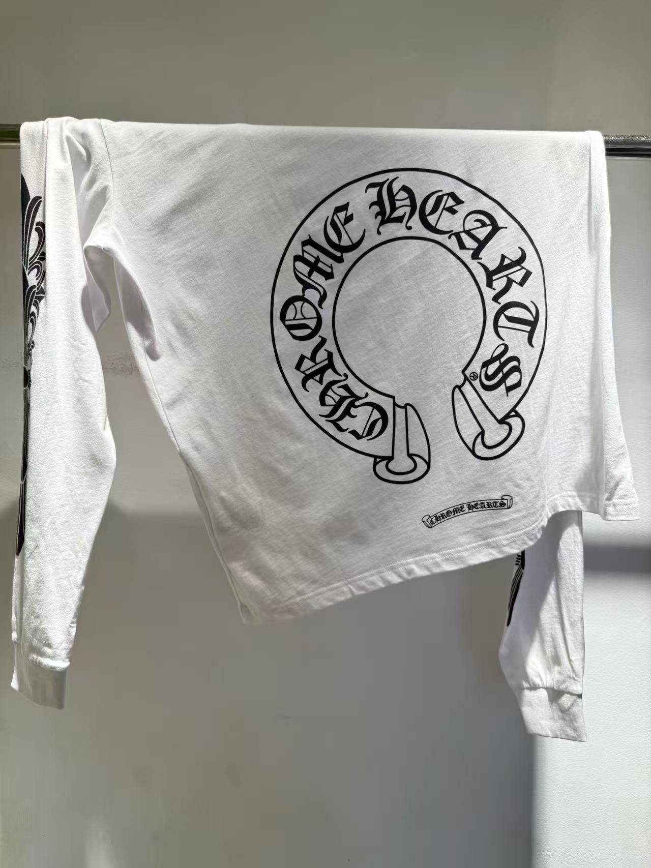 CHROME HEARTS LONG SLEEVE T-SHIRT FLORAL CROSS