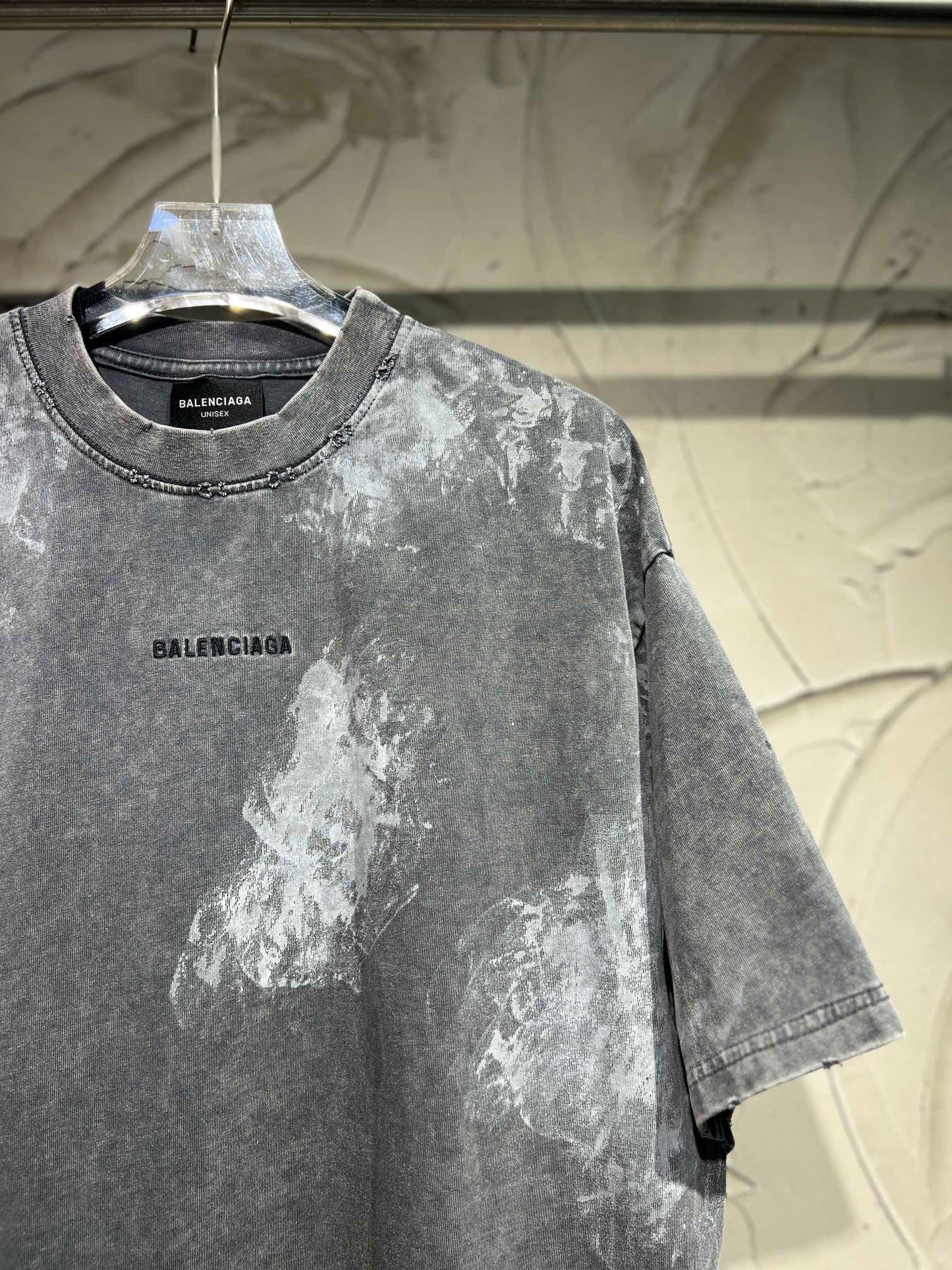 BALENCIAGA Men's Back T-Shirt Medium Fit "Gray"
