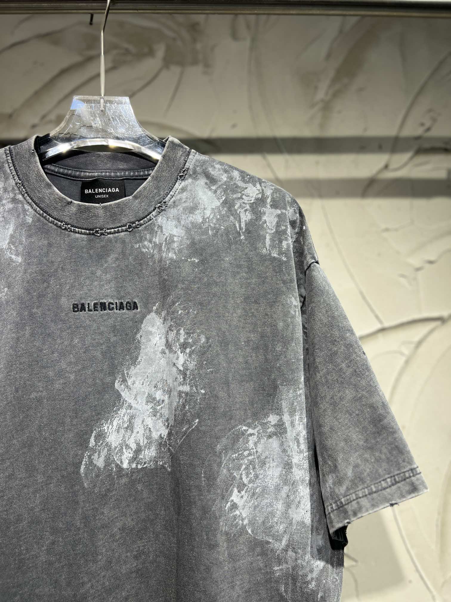 BALENCIAGA Men's Back T-Shirt Medium Fit "Gray"