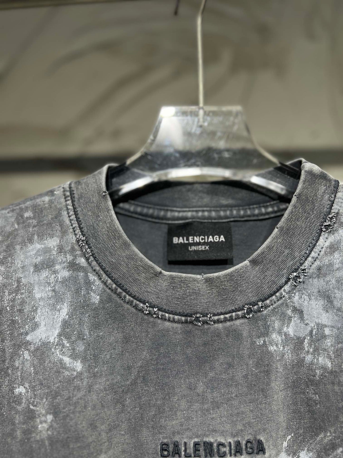 BALENCIAGA Men's Back T-Shirt Medium Fit "Gray"
