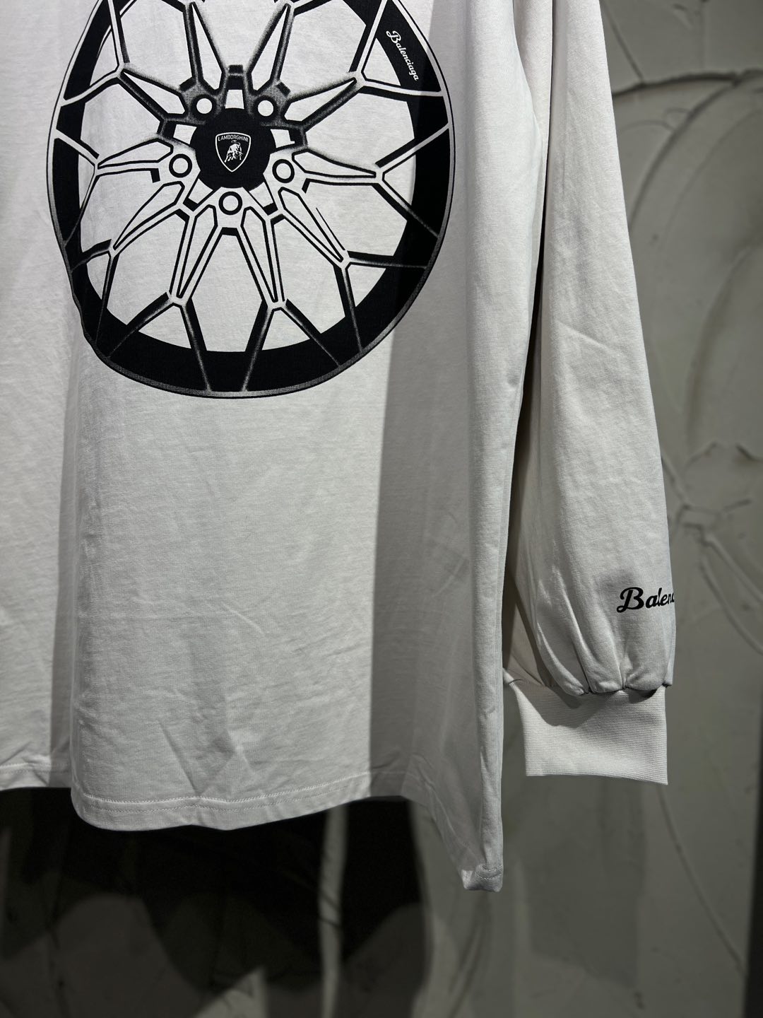 BALENCIAGA Automobili Lamborghini Long Sleeve Oversized T-Shirt "White"