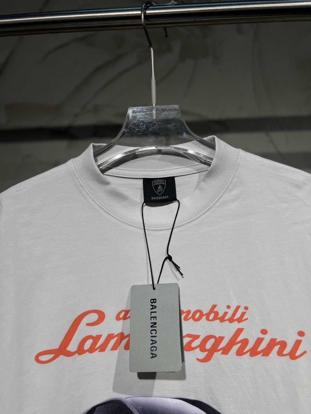BALENCIAGA Automobili Lamborghini Long Sleeve Oversized T-Shirt "White"