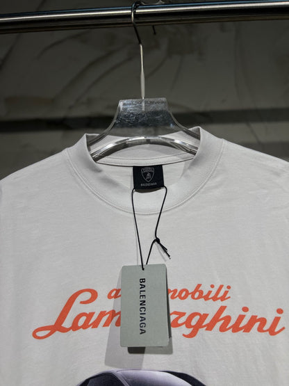 BALENCIAGA Automobili Lamborghini Long Sleeve Oversized T-Shirt "White"
