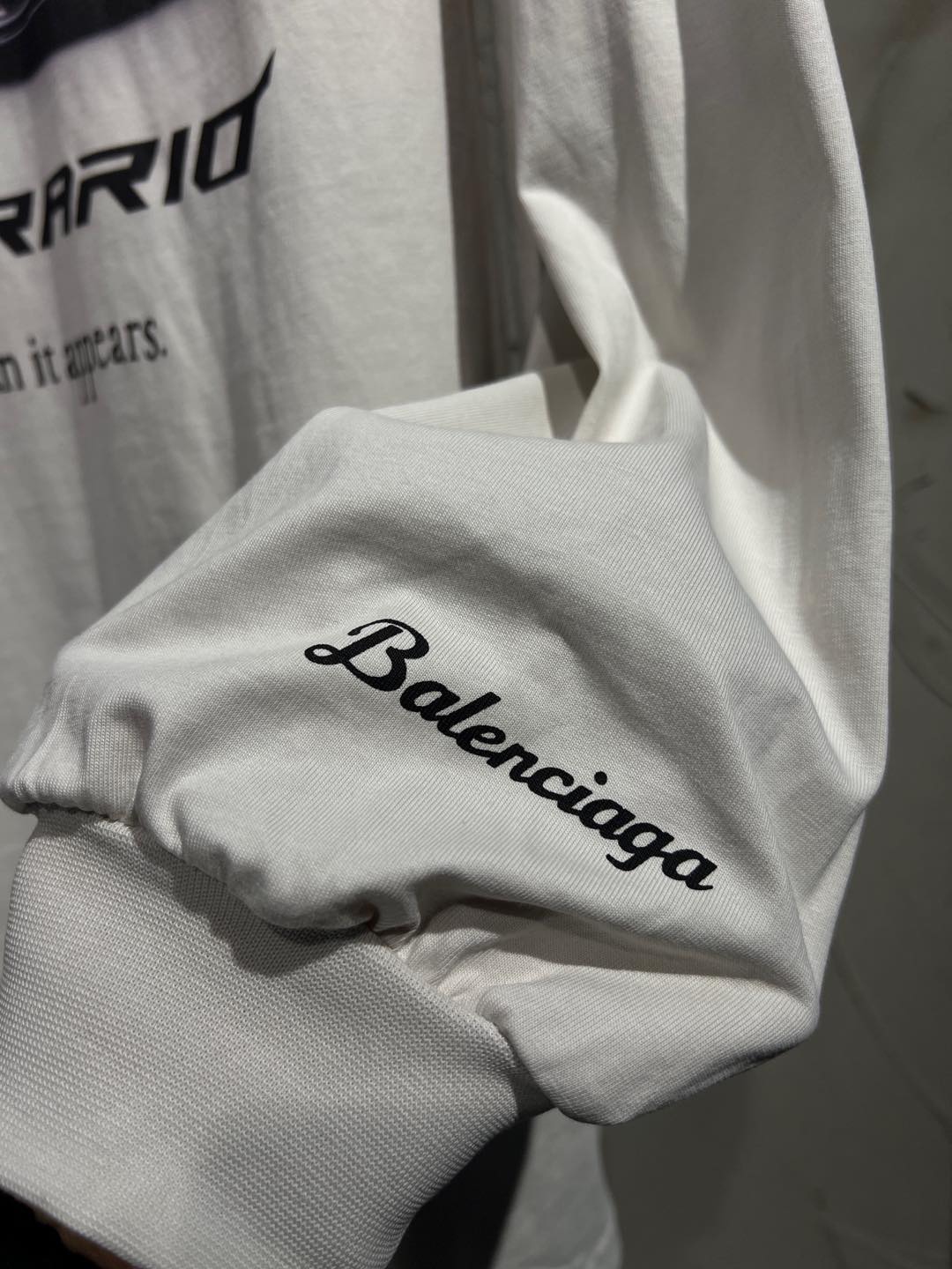 BALENCIAGA Automobili Lamborghini Long Sleeve Oversized T-Shirt "White"