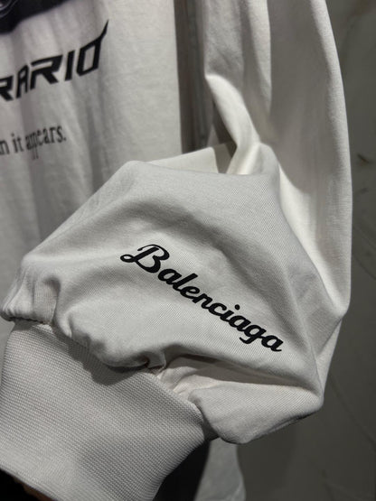 BALENCIAGA Automobili Lamborghini Long Sleeve Oversized T-Shirt "White"