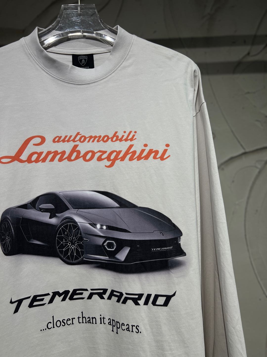 BALENCIAGA Automobili Lamborghini Long Sleeve Oversized T-Shirt "White"