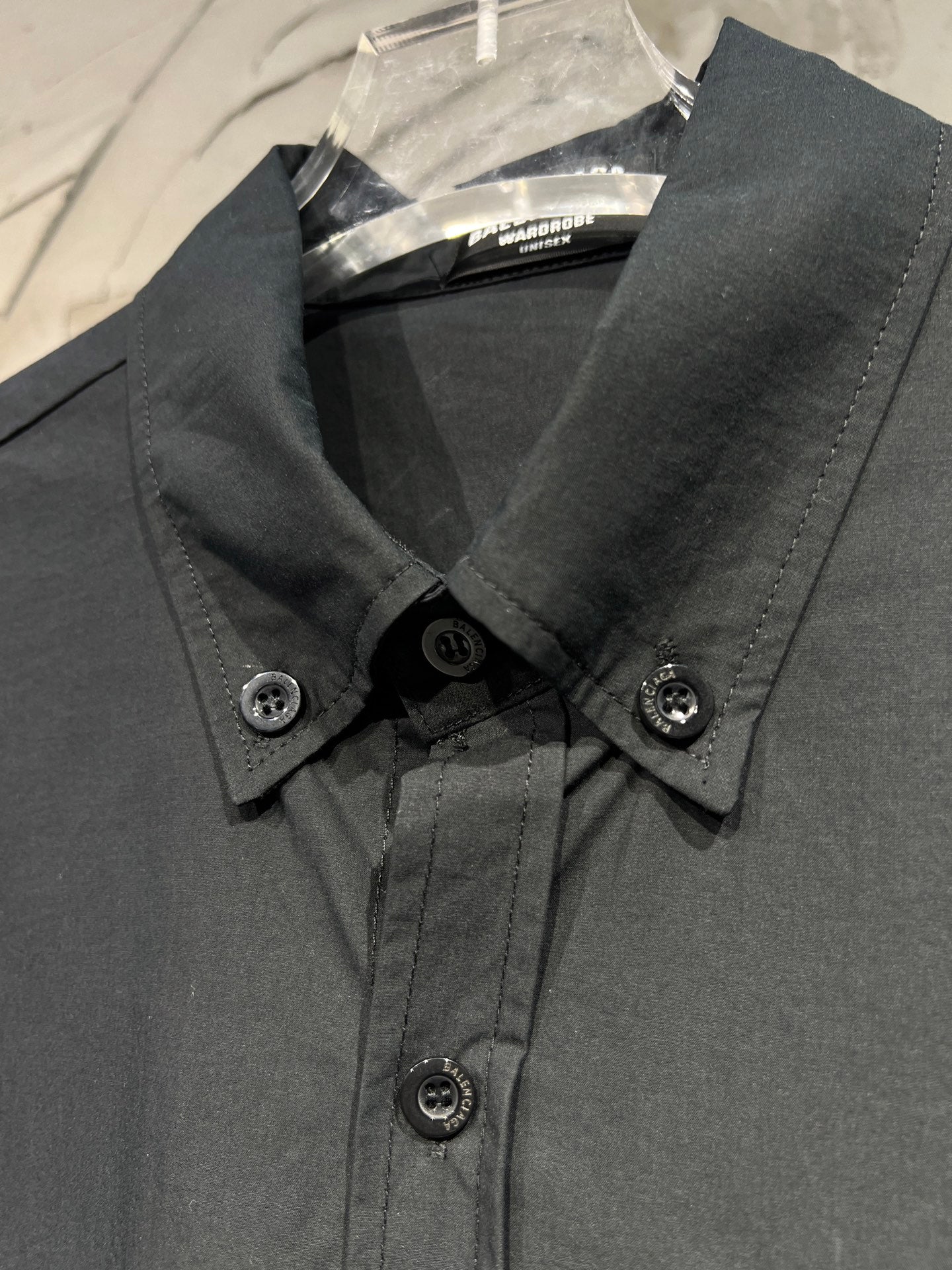 Balenciaga Black Cotton Shirt With Logo