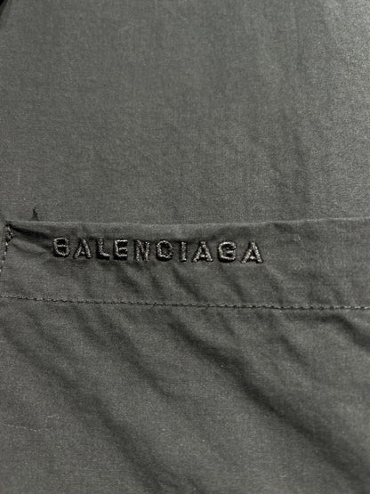 Balenciaga Black Cotton Shirt With Logo