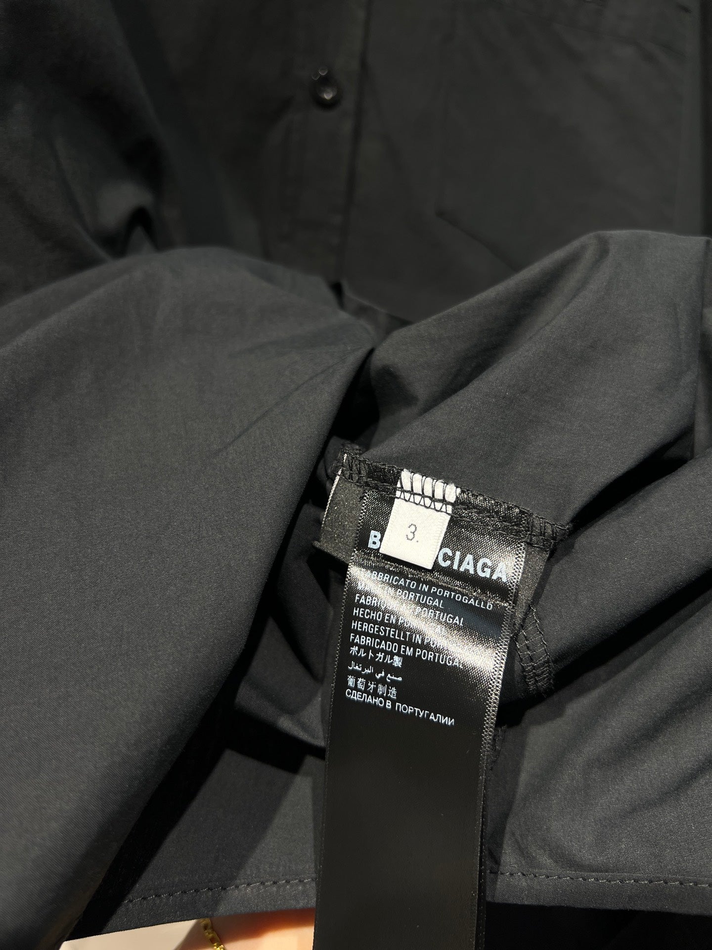 Balenciaga Black Cotton Shirt With Logo