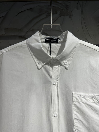 Balenciaga Black Cotton Shirt With Logo