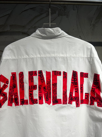 Balenciaga Black Cotton Shirt With Logo