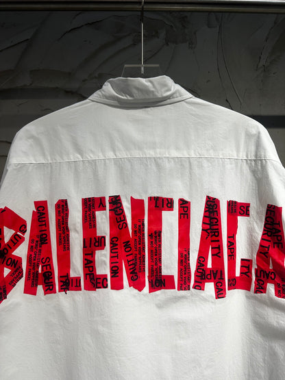 Balenciaga Black Cotton Shirt With Logo