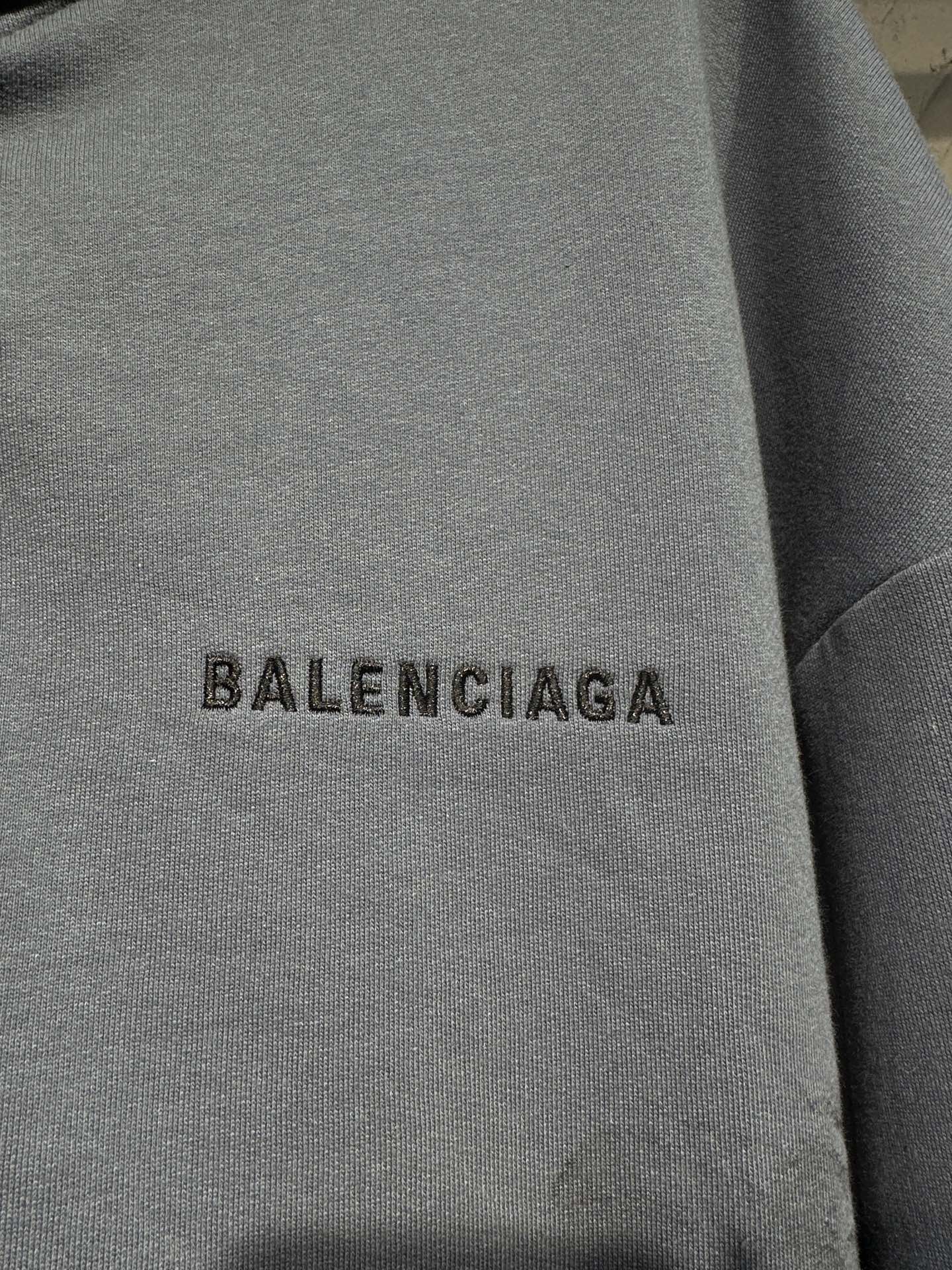 Balenciaga Back Zip-up Hoodie Regular Fit in Faded Dark Blue/black