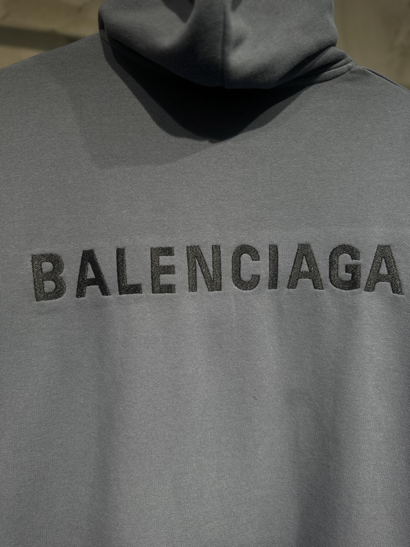Balenciaga Back Zip-up Hoodie Regular Fit in Faded Dark Blue/black