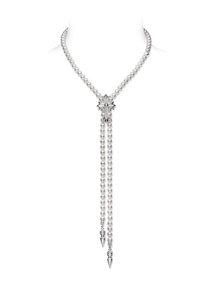 Chrome Hearts xmikimoto co-branded cross bullet tassel earrings