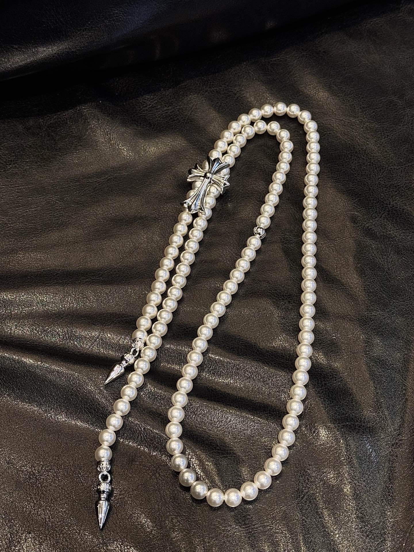 Chrome Hearts xmikimoto co-branded cross bullet tassel earrings