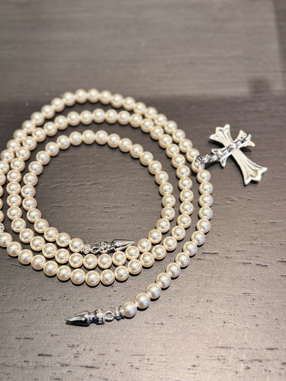 Chrome Hearts xmikimoto co-branded cross bullet tassel earrings