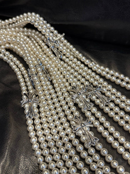 Chrome Hearts xmikimoto co-branded cross bullet tassel earrings