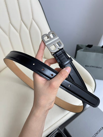 BALENCIAGA Bb Soft Belt in Black-3cm