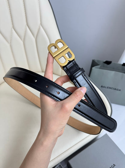 BALENCIAGA Bb Soft Belt in Black-3cm
