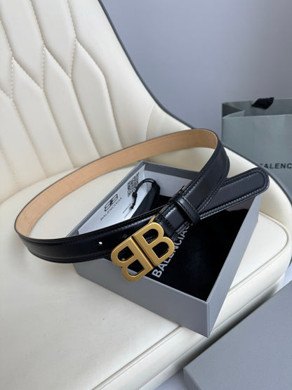 BALENCIAGA Bb Soft Belt in Black-3cm