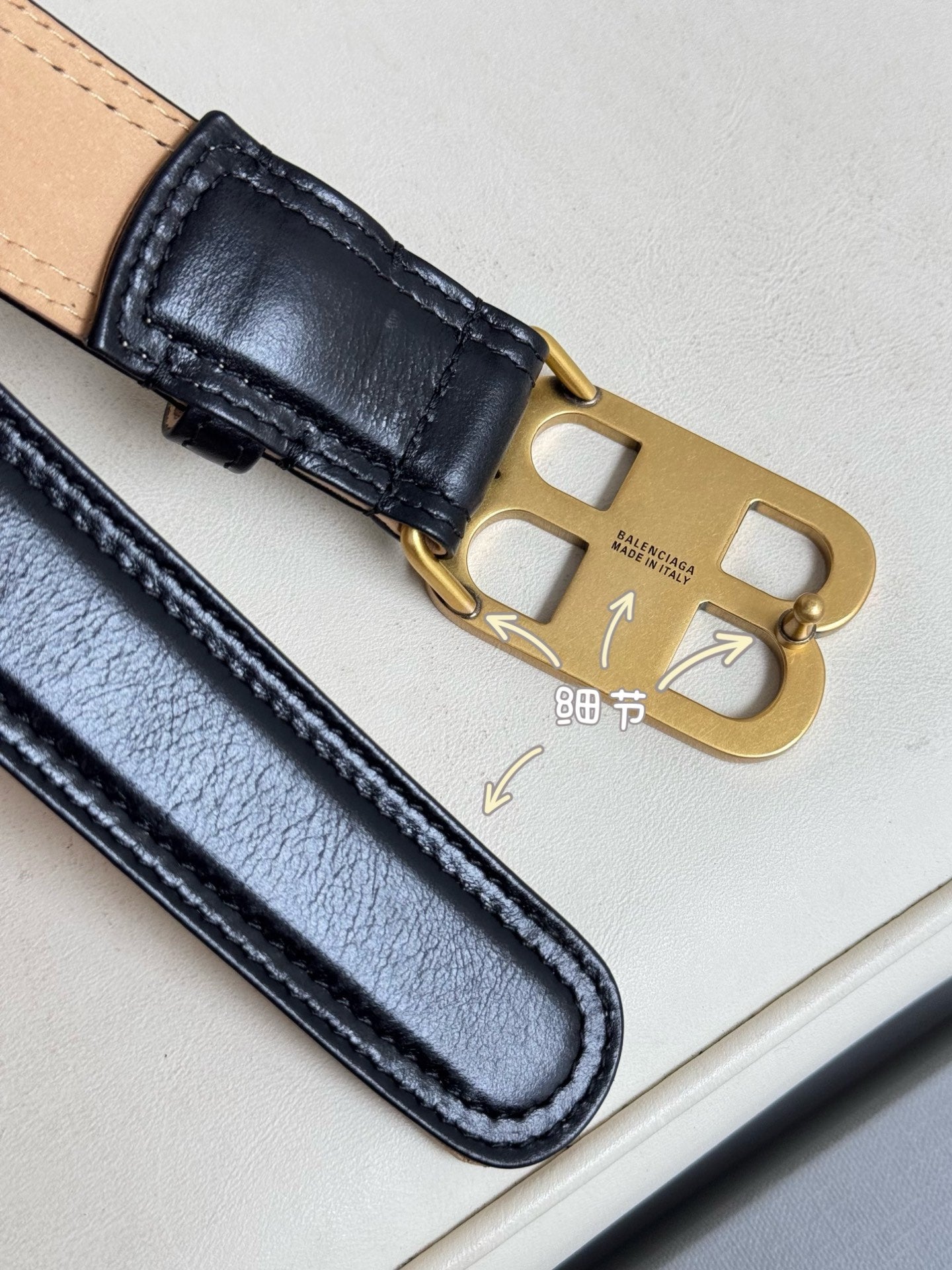BALENCIAGA Bb Soft Belt in Black-3cm