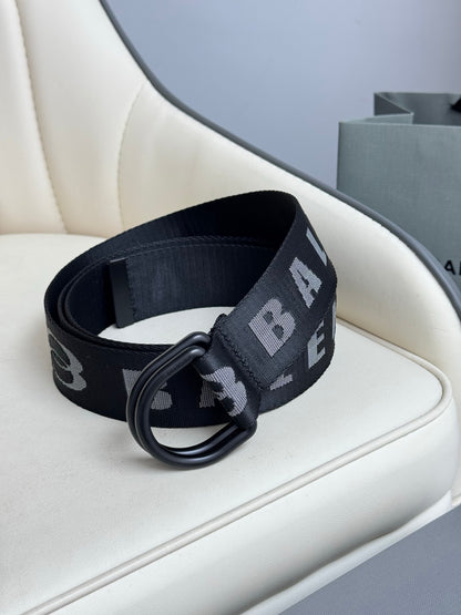 BALENCIAGA Men's D-Ring Belt in Dark Gray-4cm
