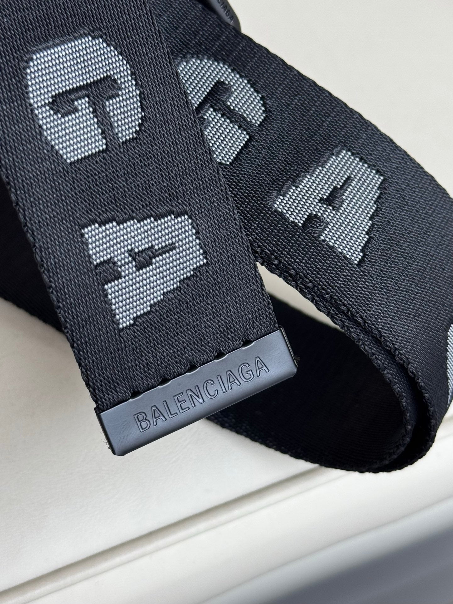 BALENCIAGA Men's D-Ring Belt in Dark Gray-4cm