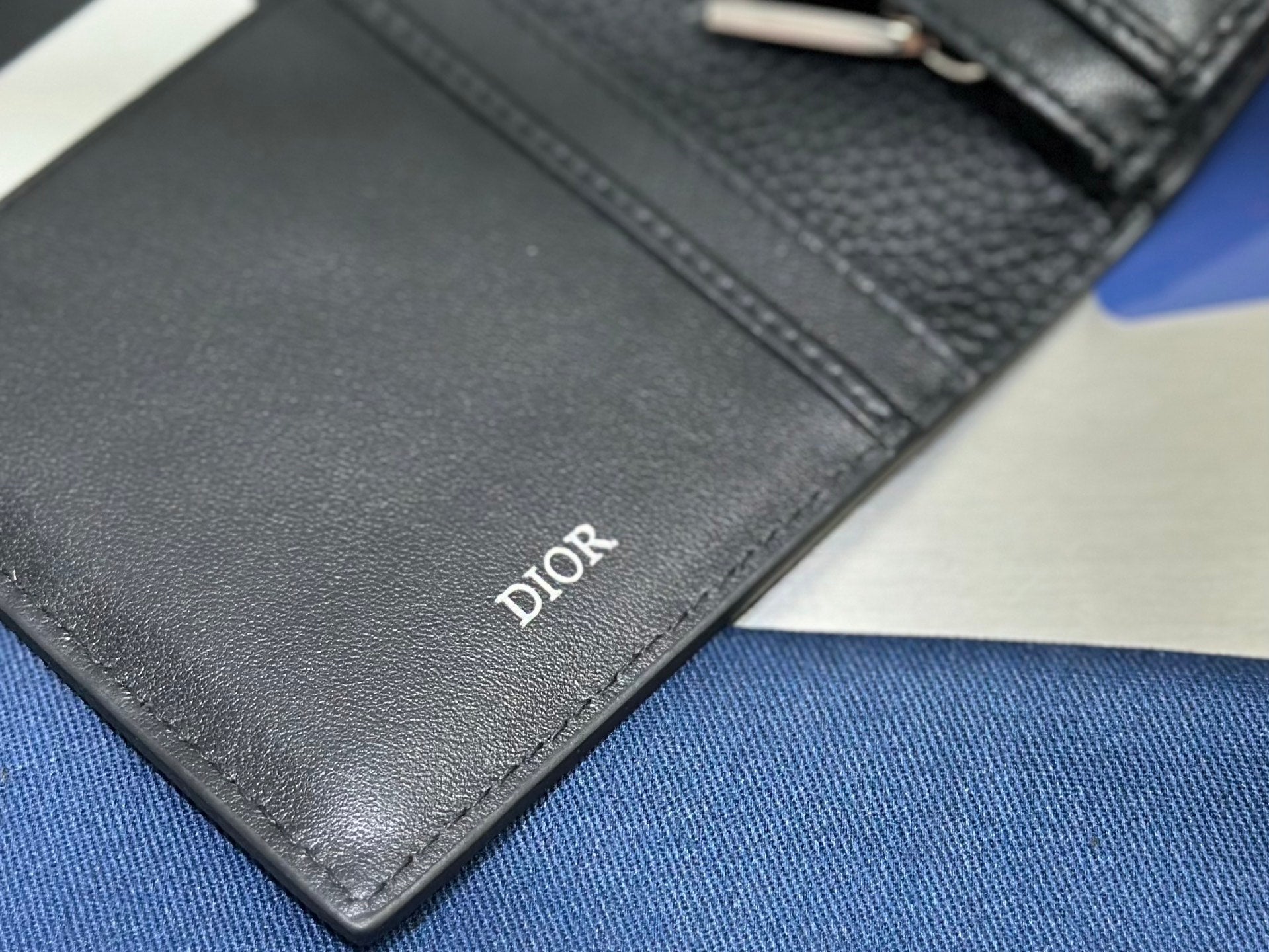 Dior Men's Long Wallet with Bifold Coin Pocket
