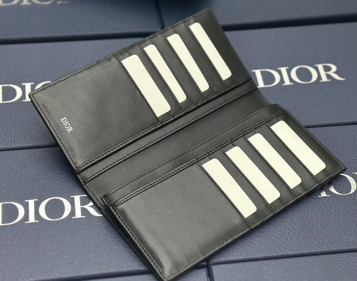 Dior Men's Long Wallet with Bifold Coin Pocket