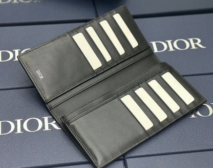Dior Men's Long Wallet with Bifold Coin Pocket