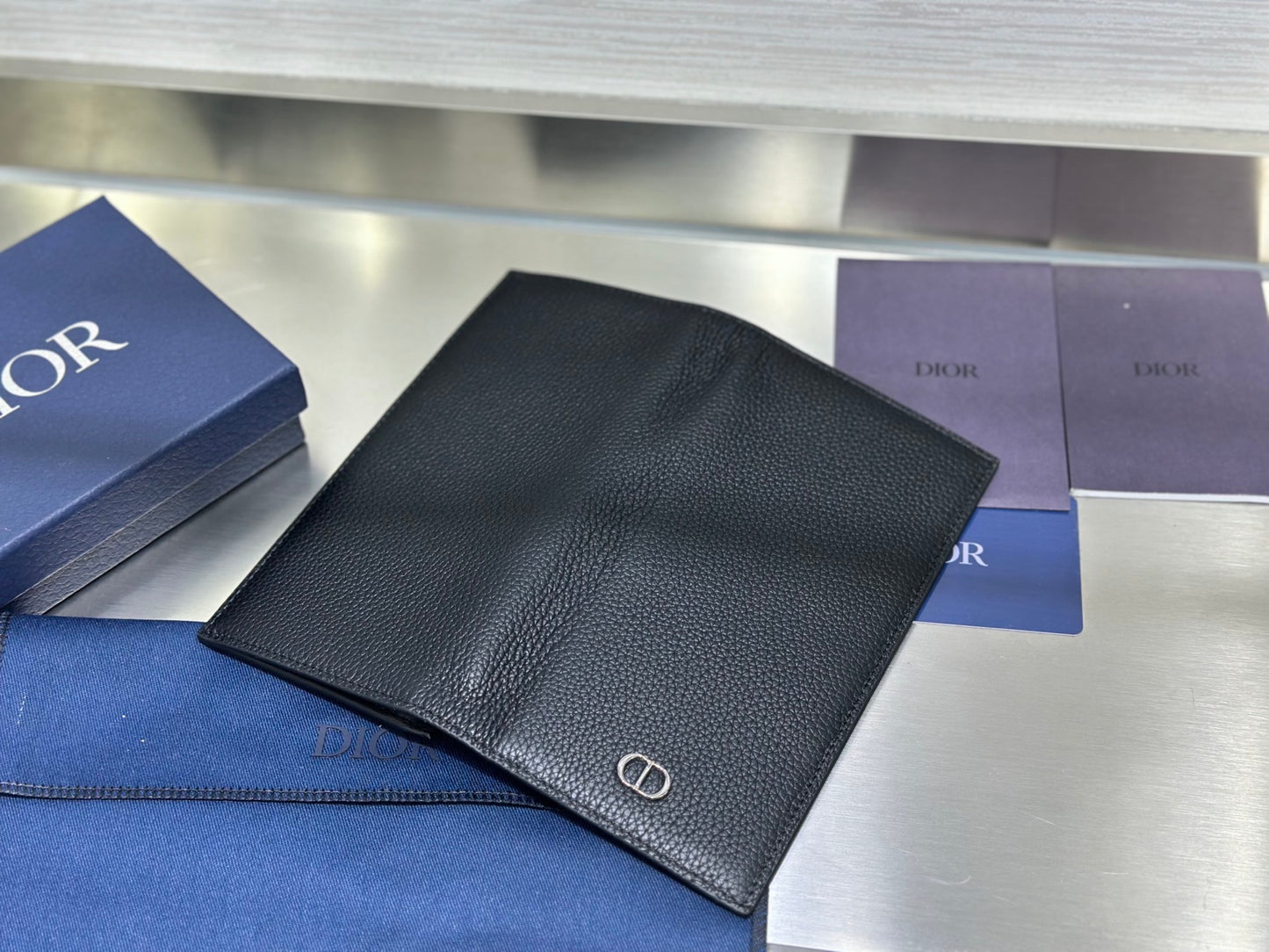 Dior Men's Long Wallet with Bifold Coin Pocket