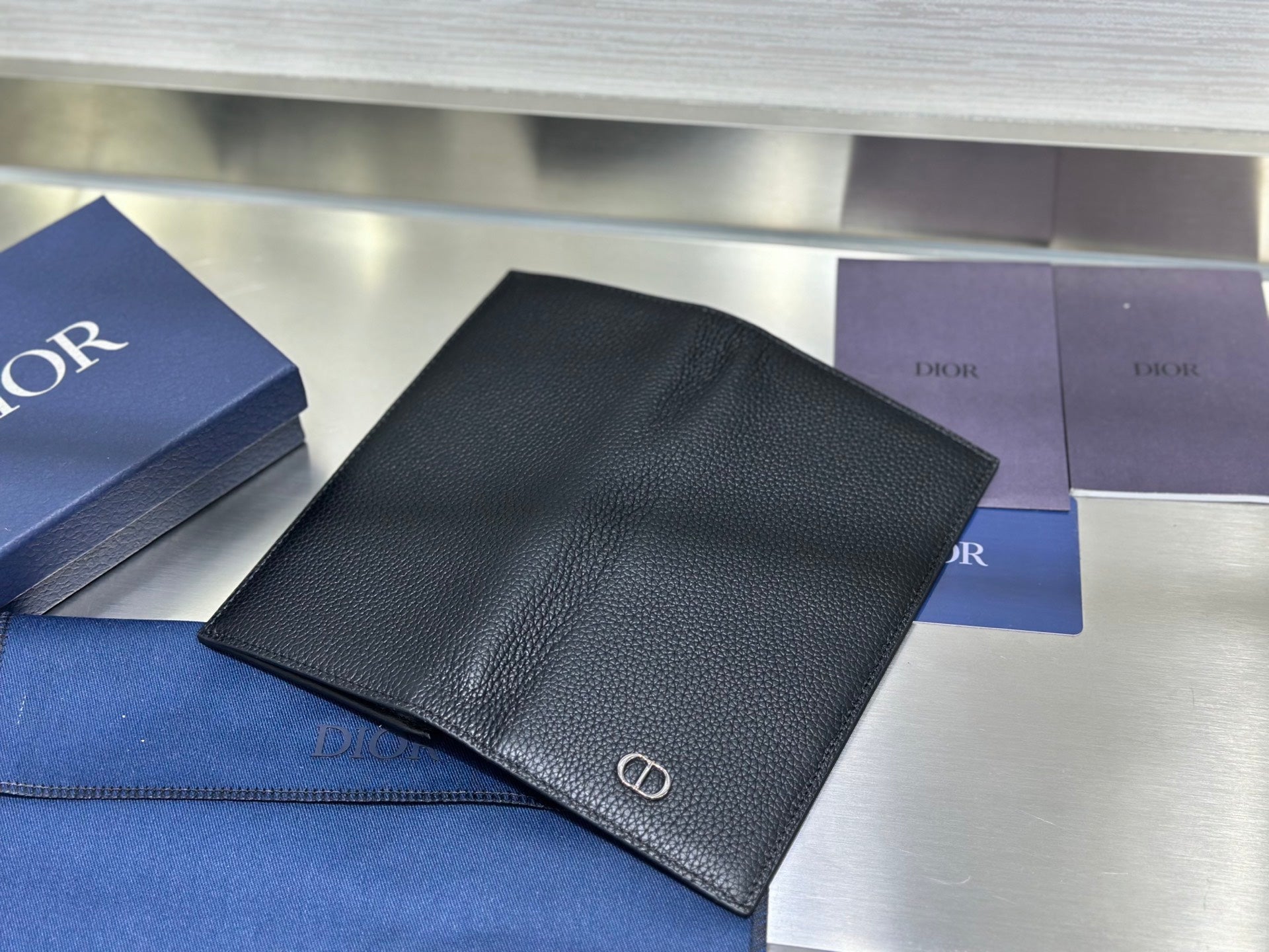 Dior Men's Long Wallet with Bifold Coin Pocket
